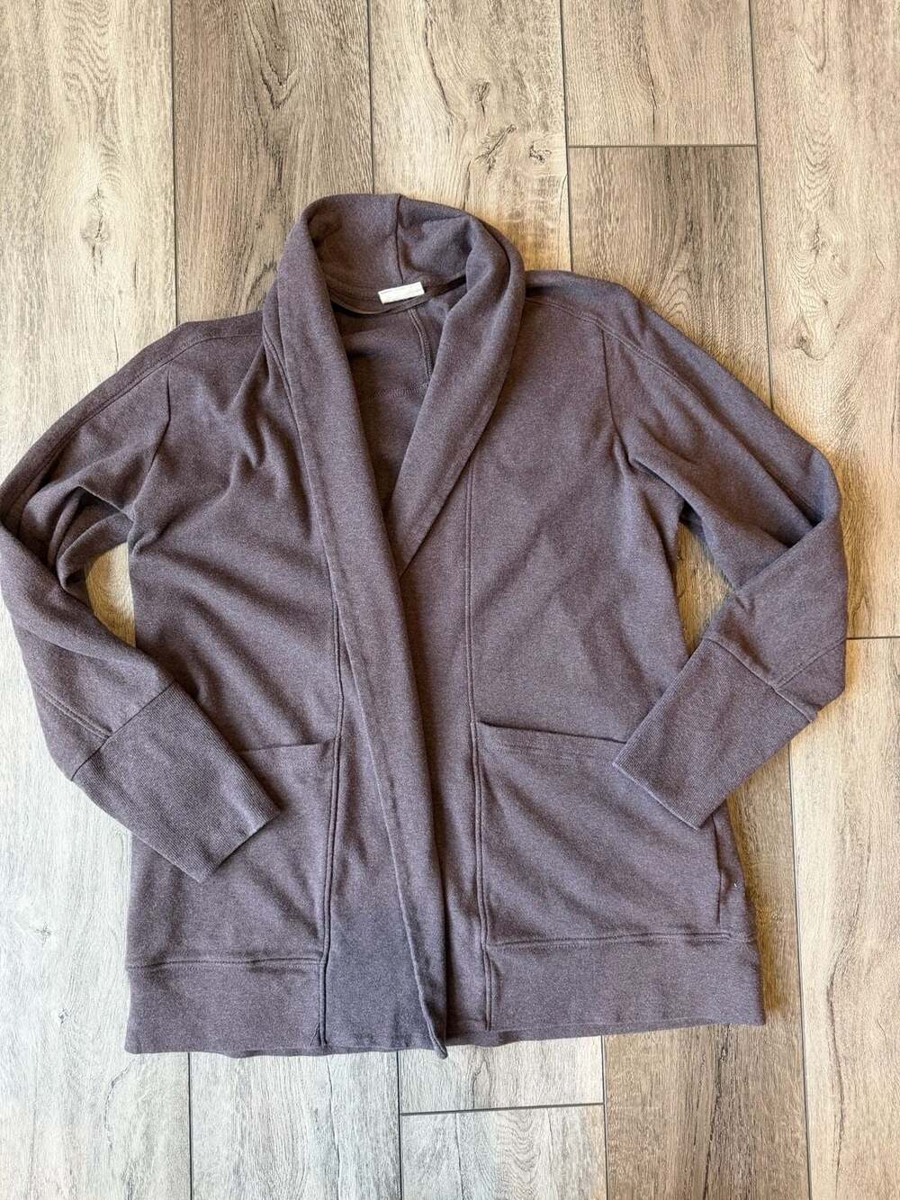 Pact Airplane Drape Cardigan Size M Organic Cotton Purple